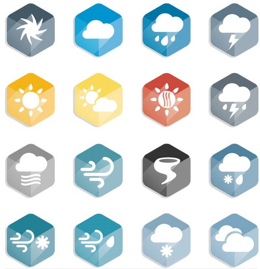 Flat Weather Icons vector