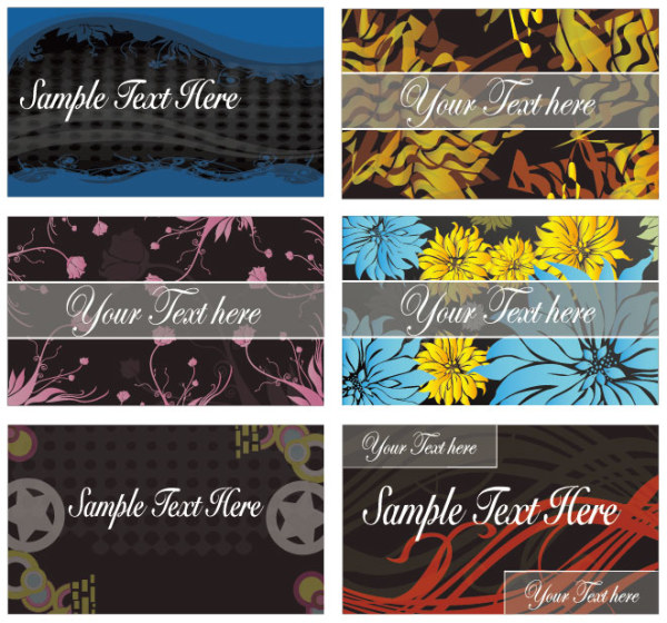 Floral Abstract Cards templete 1 vector