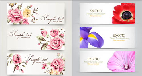 Floral Banners Set vector