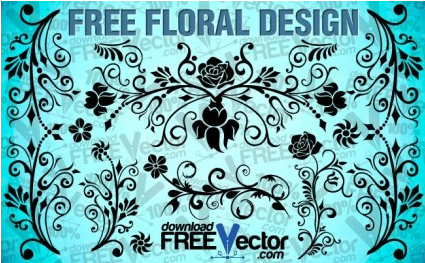 Floral Design free vector