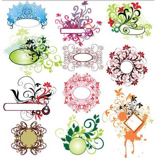 Floral Elements vector graphics