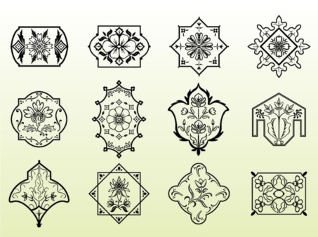 Floral Emblems set vector