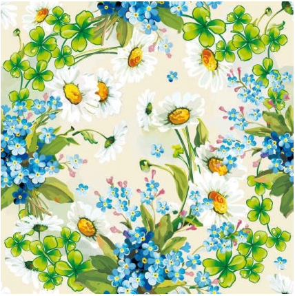 Floral Flowers Blue background vector graphics