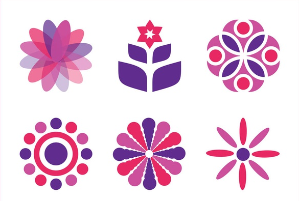 Floral Icon free design vector