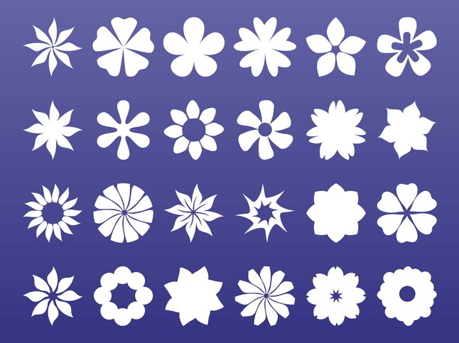 Floral Icons Graphics vector
