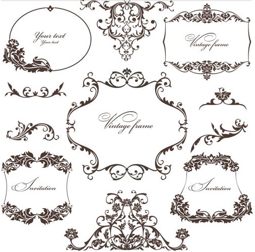 Floral Luxury Frames vector