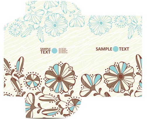 Floral Paper Objects set vector