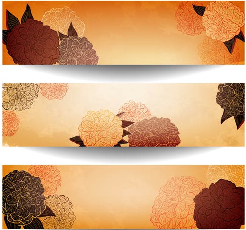 Floral Shiny Banners vector