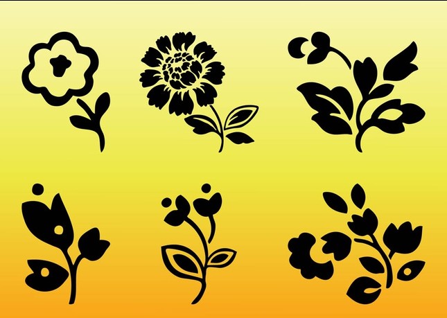 Floral Silhouettes free vector