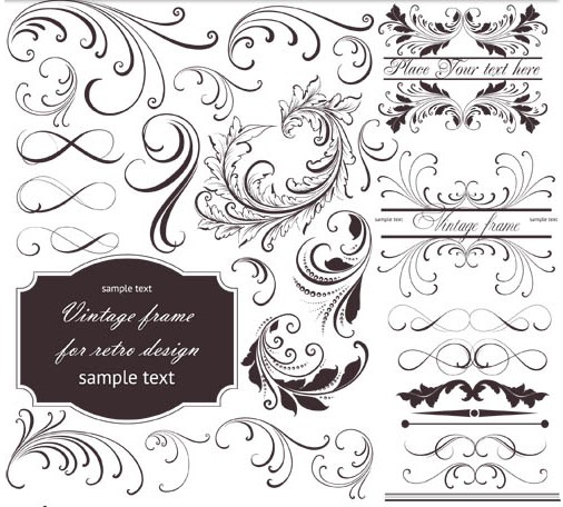 Floral Swirl Design Illustration vector