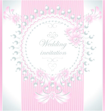 Floral Wedding Invitation background 2 vectors