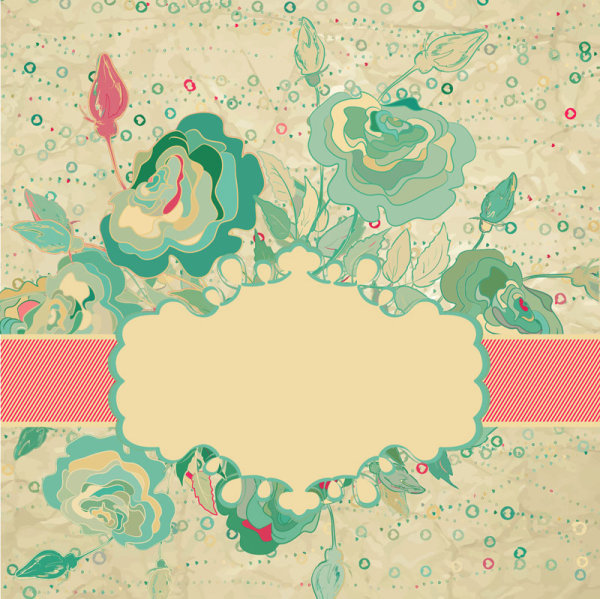 Floral and Vintage frame background 3 vector design