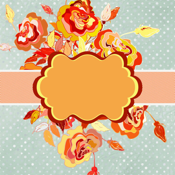 Floral and Vintage frame background 4 vector design