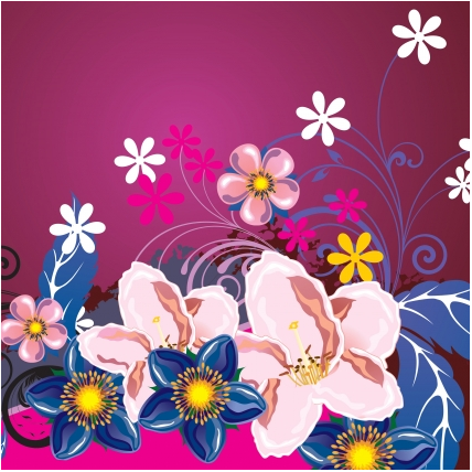 Floral background creative vectors