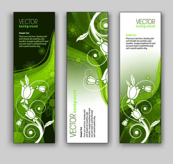 Floral dynamic green background 1 vector graphics