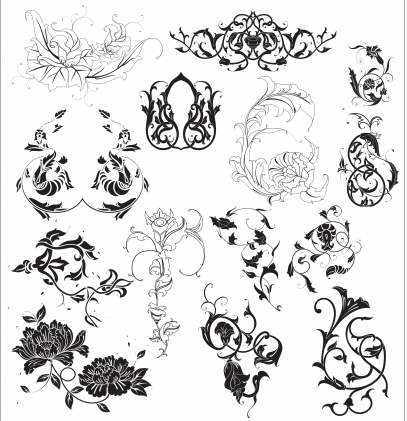 Floral elements 19 vector design