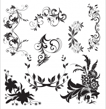 Floral elements 33 vector free download