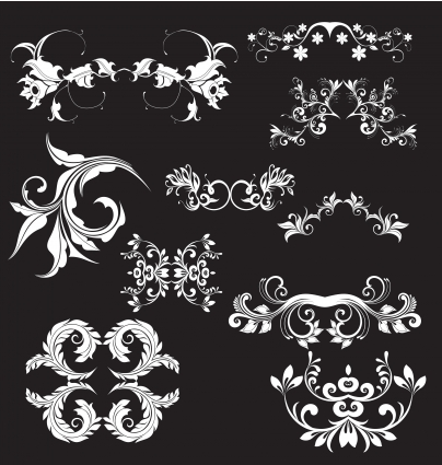 Floral elements Free vector
