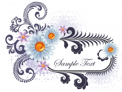 Floral frame 1 vector material