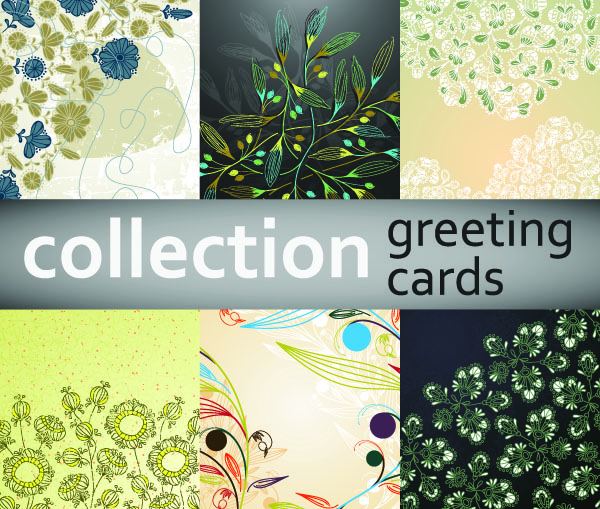 Floral greeting card background 2 vectors