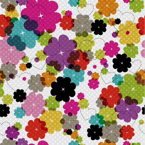 Floral pattern 6 set vector