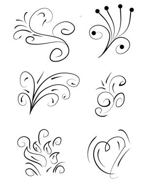 Floral swirl designs Free vectors graphic