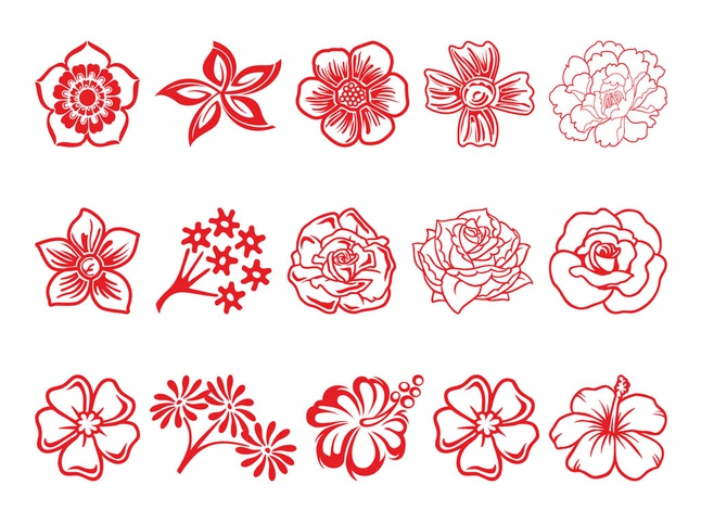 Flower Blossom Set vector material