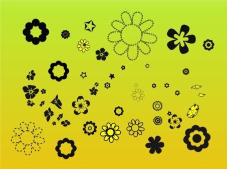 Flower Elements Clip Art set vector