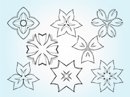 Flower Sketch set vector