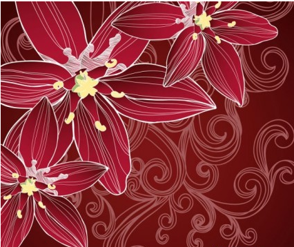 Flower background 01 vectors graphics