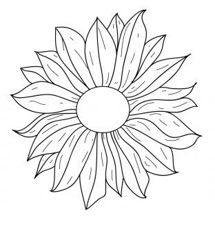 Flower line drawing Free vector