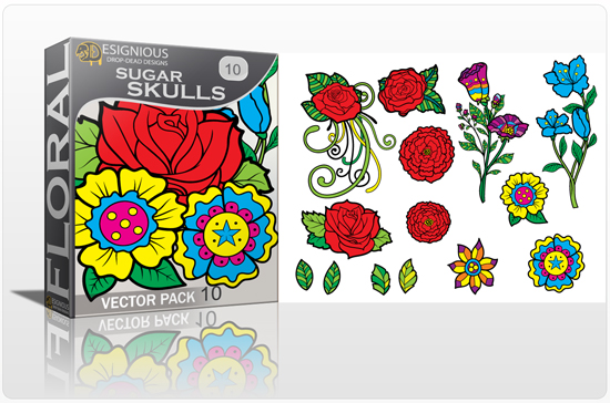Flower with package box vector