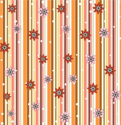 Flowers And Stripes Pattern set vector