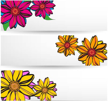 Flowers Banners vector