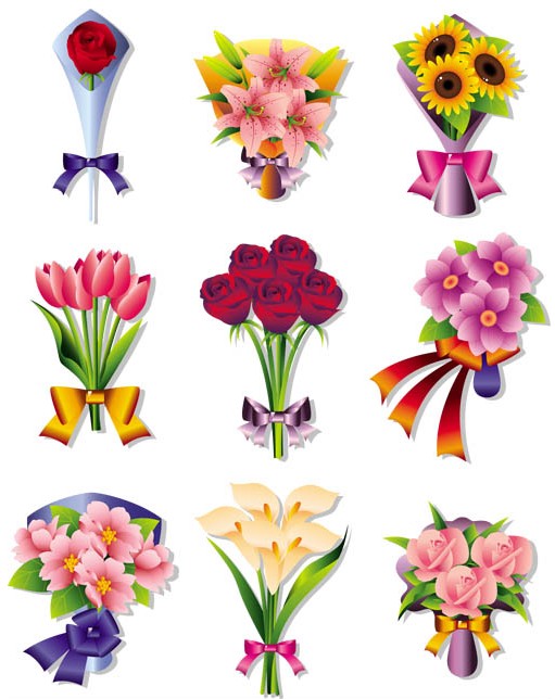 Flowers Bouquets vectors