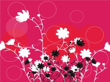 Flowers Circles Design background vector