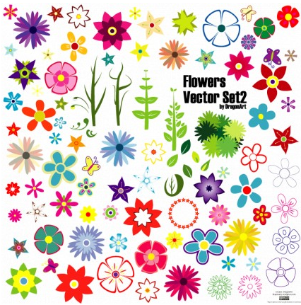 Flowers Set design vector