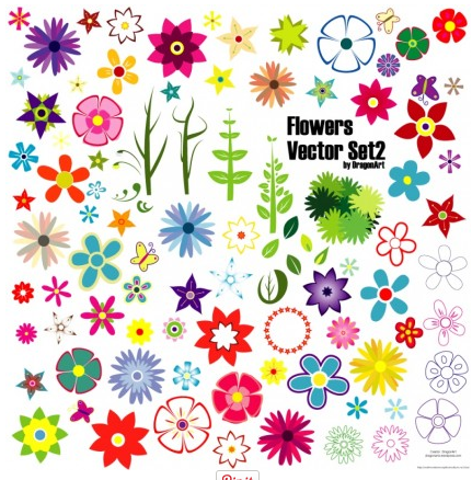 Flowers Set 2 vector free download