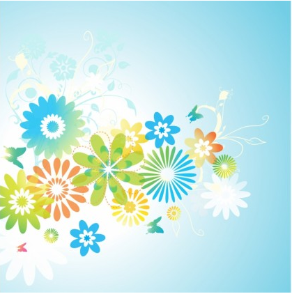 Flowers and Leaves background vector
