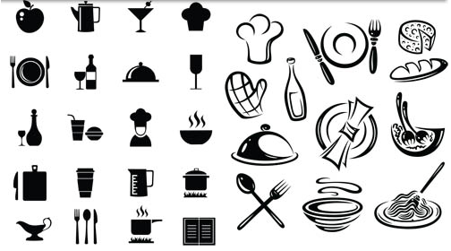 Food Black Icons vector