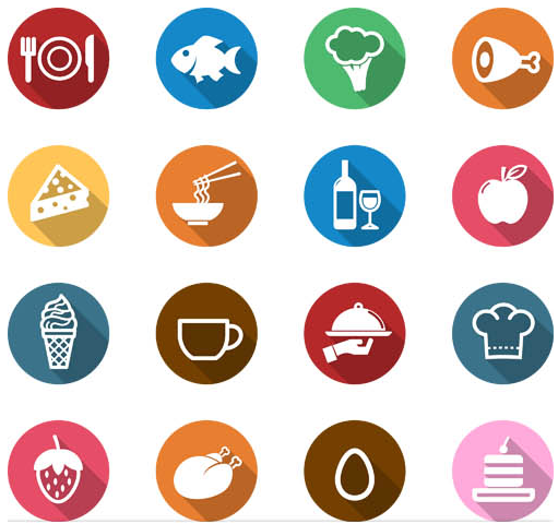 Food Flat Icons creative vector