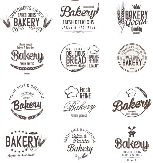 Food Vintage Bakery Labels 2 vector