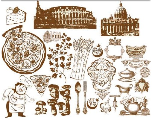 Food Vintage Icons vector