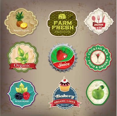 Food and drink label collection Free vectors graphics