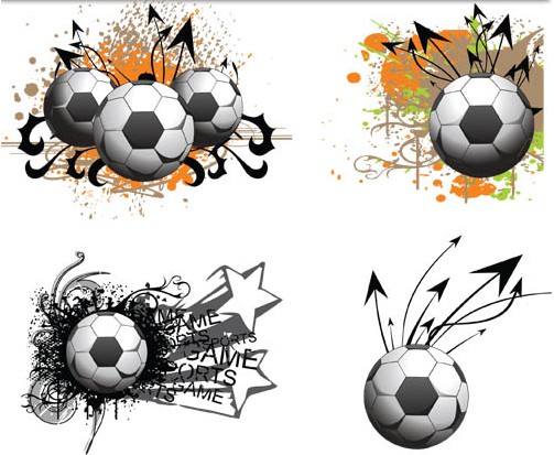 Football Grunge Elements Vector material