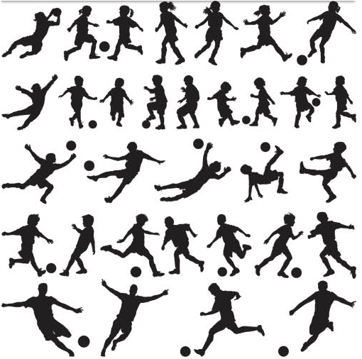 Football Players Silhouettes vector graphics