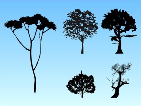 Forest Silhouettes vector set