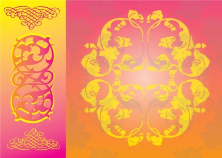 Free Floral Scrolls vector material