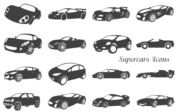Free Supercars Icons vectors graphic