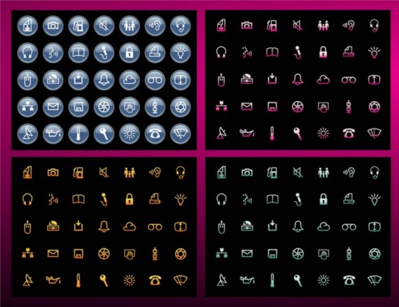 Free Icons Packs set vector